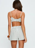 Chelsey Ruched Set Blue Brown Stripe