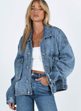Kier Oversized Jacket Denim Mid Wash