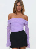 Feel A Way Off Shoulder Bodysuit Lilac