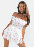 The Love Galore Romper White Floral