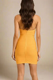 Athena Bandage Mini Dress Mustard Yellow