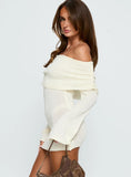 Chanellie Long Sleeve Knit Mini Dress Cream