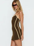 Baseline Scoop Mini Dress Brown / Yellow