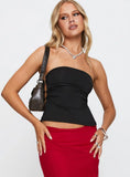 Round The World Strapless Top Black