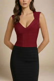 Sabrina Bandage Top Red Wine