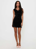 Sauvage Cowl Mini Dress Black