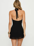 Halea Plunge Neck Playsuit Black