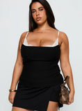Renaissance Corset Lace Top Black / White Curve