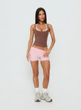 Peak Foldover Micro Shorts Pink