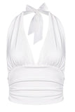 Aby Halter Neck Top White Pearl