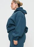 Princess Polly Hooded Sweatshirt Block Cursive Text Slate Curve