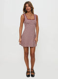 Dasha Mini Dress Red Check Tall