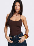 Someone You Need Bead Detail Bodysuit Chocolate
