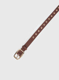 Rileigh Eyelet Faux Leather Belt Brown Gold