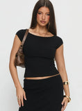 Baseline Boat Neck Top Black