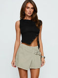 Zeina Cargo Pleat Mini Skirt Washed Green