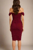 Zia Bodycon Wrap Dress Red Wine
