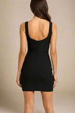 Livia Wrap Bodycon Mini Dress Classic Black
