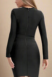 Sofie Long Sleeve Bodycon Mini Dress Classic Black Sale