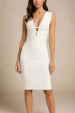 Bay Bandage Dress White Pearl