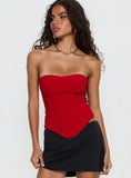 Chevon Strapless Corset Top Red