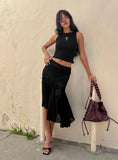 Mellissa Sheer Textured Midi Skirt Black