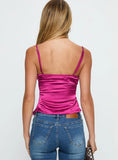 Aruba Satin Embroidered Cami Berry