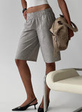 Sevigney Long Elasticated Shorts Cream Check