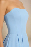 Capri Strapless Midi Dress Sky Blue