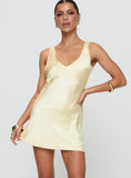 Kingslie Low Back Mini Dress Baby Yellow Tall