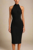 Lea Bandage Midi Dress Classic Black
