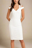 Sia Bandage Dress White Pearl