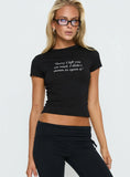 Read Receipts Graphic Baby Tee Black