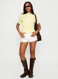 Maybe Tomorrow Ruched Top Lemon
