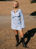 Tawni Long Sleeve Shirt Mini Dress Blue