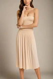 North Bodycon Wrap Midi Dress Beige Sale