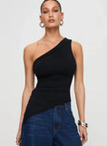 Lunah One Shoulder Top Black