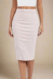 Pencil High Waist Bandage Midi Skirt Cream