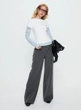 Sarito Low Rise Straight Leg Pants Grey