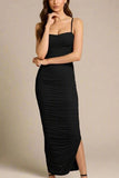 Zoe Bodycon Wrap Maxi Dress Classic Black