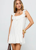 Alicen Frill Mini Dress White