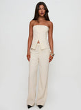 Lavish Living Strapless Top Cream Petite