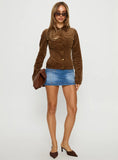Jadeann Cord Fitted Jacket Brown