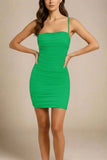 Cassie Bodycon Wrap Mini Dress Emerald Green