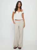 Syrena Tailored Wide Leg Pant Natural
