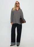 Rigbys Collared Jumper Brown Blue Stripe