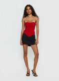 Chevon Strapless Corset Top Red