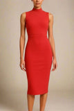 Grace Bandage Midi Dress Lipstick Red Sale