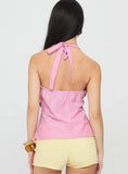 Enough Time Halter Top Pink Stripe
