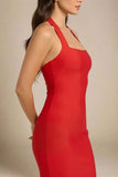 Raya Bodycon Midi Dress Lipstick Red